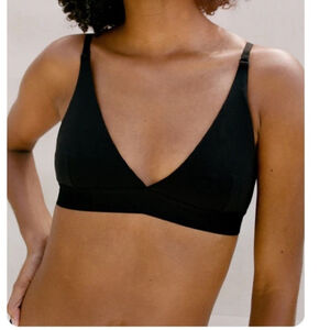 THIRDLOVE bra wireless padded triangle bra plunge neckline black size XL